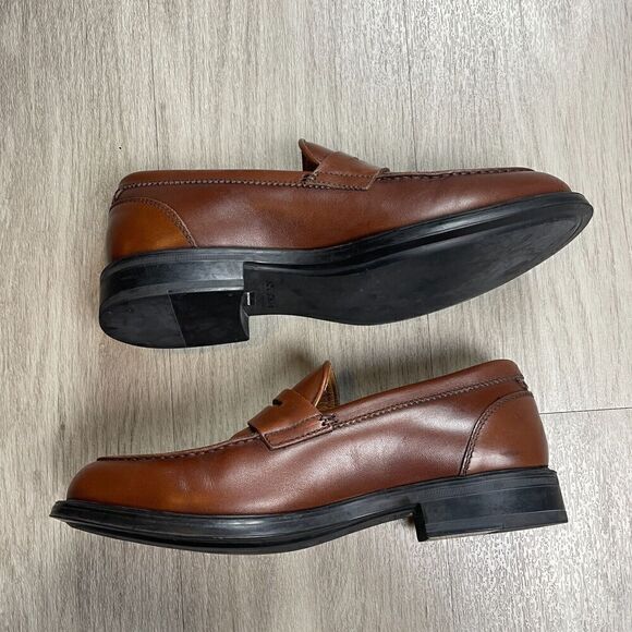 Aquatalia Loafers Mens 9.5 Brown Neil Leather Weatherproof Slip On Casual - Picture 6 of 10